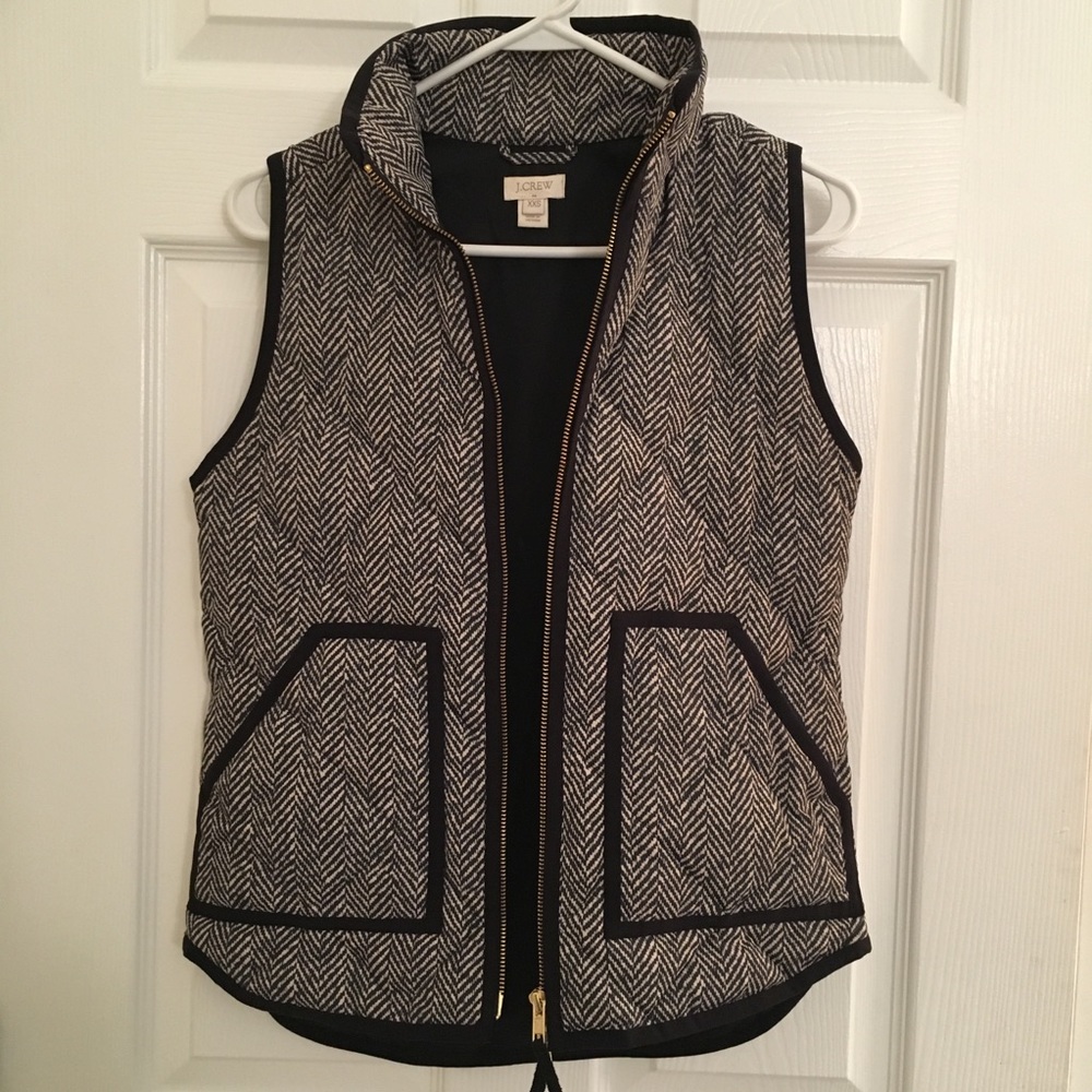 J Crew Factory Puffer Vest-Herringbone